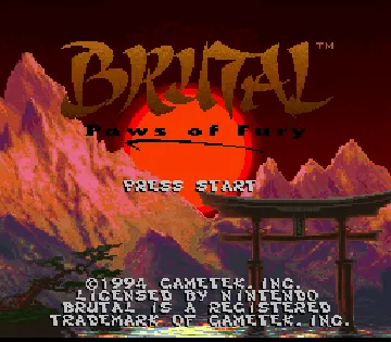 Brutal - Paws of Fury (USA) (Beta) screen shot title